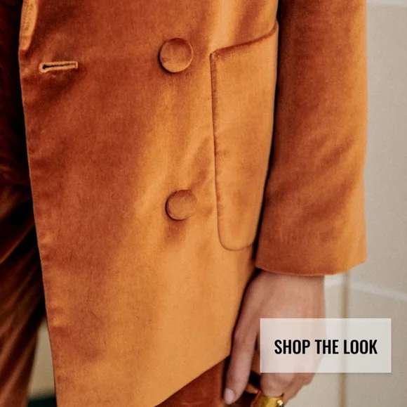 Sezane Michele Brown Velvet Jacket - Picture 3 of 13